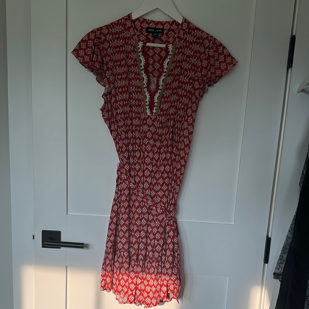 Red Patterned Women's Dress Nautica